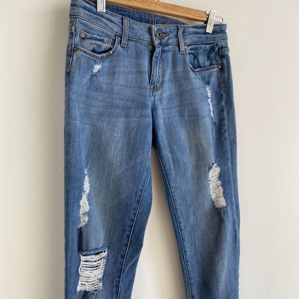 DL 1961 Ripped Skinny Jeans Mid Rise - Picture 2 of 7
